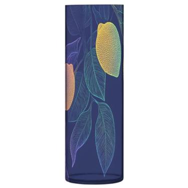 Imagem de CEBUGI Vaso de flores com folhas de limão, 10 x 30 cm, vaso cilíndrico para flores, vaso transparente inquebrável para decoração de casa de festa de casamento