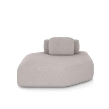 Imagem de Sofá Ilha Dakota Chaise 168cm Modulado Encosto Almofada Solta Veludo Rosê G33 - Gran Belo