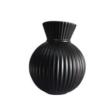 Imagem de Ｂｅｓｇａ Vaso decorativo com arranjo moderno de flores secas para festa de Ano, entrada, mesa de centro e sala de estar, Black L