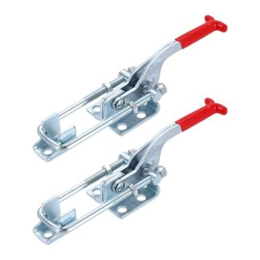Imagem de HARFINGTON 2 peças 431 braçadeira de trava de alternância M6 x 50 mm 350.2 kg capacidade de retenção ajustável trava de tração de liberação rápida grampos de ferrolho de ferro galvanizado para tampa