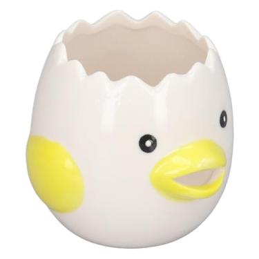 Imagem de Cryfokt Filtro Rápido Cerâmico Separador de Clara de Ovo para Lavagem de Mãos de Cozinha para Cozinhar Em Casa 2,6 X 2,8 pol. (Amarelo)