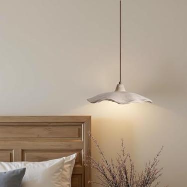 Imagem de Luminária pendente estilo fazenda moderna de meados do século XX, lustre de concreto com flor retrô industrial, luminária de teto ajustável para quarto, ilha de cozinha, cabeceira, sala de j