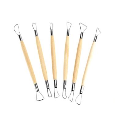 Imagem de Cosiki Kit de Artesanato para Modelagem de Cerâmica Facas de Escultura Multifuncionais Ideais para Design de Cerâmica 6 Peças de Bétula/aço