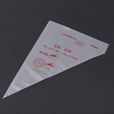 Imagem de GLOGLOW 100 Sacos de Tubulação de Gelo Dos Pces Sacos de Decoração Duráveis ​​plásticos do Produto Comestível Grandes para Biscoitos Queque Fondant Bolo (M)