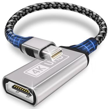 Imagem de Adaptador Mini DisplayPort para HDMI 4K - Capa trançada de nylon banhada a ouro, Thunderbolt 1/2 de alumínio compatível com MacBook Pro, MacBook Air, iMac, Surface Pro, XPS