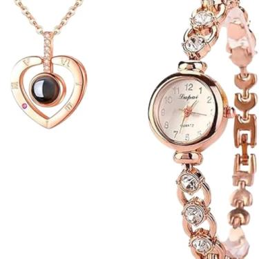 Imagem de Kit Presente Namorada Colar 100 Idiomas E Relógio Pulso