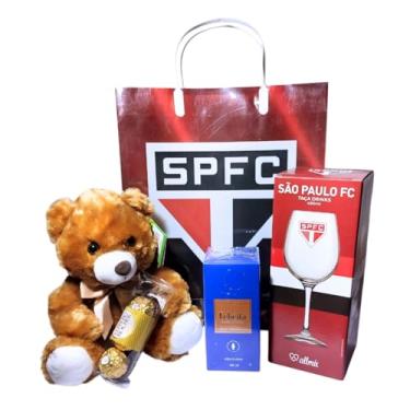 Imagem de Kit Presente Luxo Sacola, Urso, Perfume, Chocolate e Taça Times de Futebol (São Paulo)