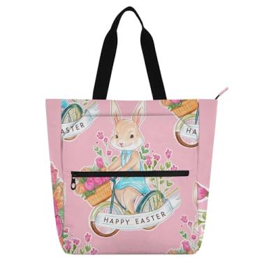 Imagem de GAIGEO Linda bolsa de mão rosa para crianças, mulheres, escola, trabalho, viagem, livros médios, presentes com zíper