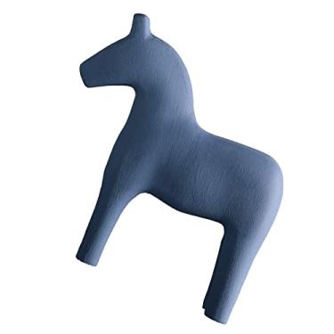 Imagem de YOUTHINK Estatueta de Cavalo de Madeira, Estatuetas Colecionáveis ​​Estatueta de Cavalo Estátua de Artesanato Sueco Vintage para Escritório Familiar Pintura de Mesa Brinquedo Decoração de Casa (L)