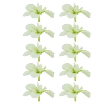 Imagem de Ainoli 10 unidades de flores falsas de orquídea artificial simulam floral para decoração de guirlanda de noiva de casamento (Verde)