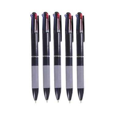 Imagem de Canetas Esferográficas Coloridas De Ponta Fina 0.7mm 3 Em 1 Tinta Verm