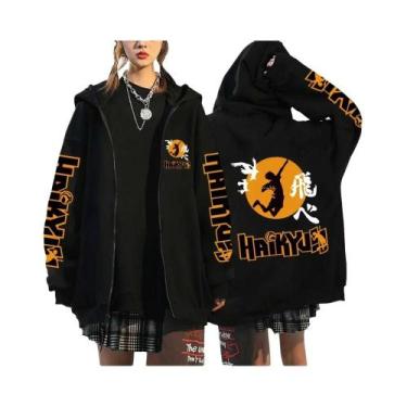 Imagem de Moletom Unissex Com Zíper Haikyuu Anime Japonês Karasuno High School H