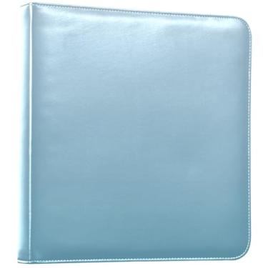 Imagem de Álbum de fotos de couro com 3 anéis gradiente de saxofone azul elegante personalizado 10 x 15 cm, 12 x 18 cm, capas autoadesivas para fotos, presentes para namorado, 30 x 28 cm x 3,8 cm