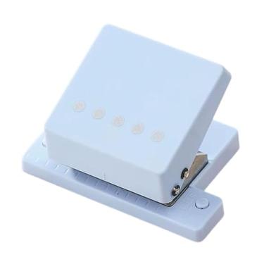 Imagem de oshhni Perfurador de papel manual com 5 furos, antiderrapante, para encadernação, ideal para cadernos, folhas soltas e álbuns de recortes nos formatos e, Azul Claro