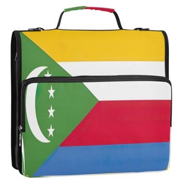 Imagem de Fichário com zíper com bandeira das Comores - Organizador de documentos escolares