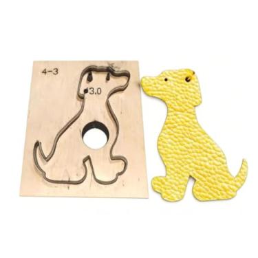 Imagem de YJIUYUANQ Conjunto de perfuradores de couro para artesanato, cortador de matriz de aço de liga de corte e estampagem, molde de gravação em relevo - Pingente de cachorro