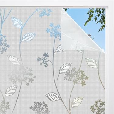 Imagem de DKTIE Película de privacidade para janela de banheiro, processo de estampagem a quente com textura de tela branca, película de privacidade bidirecional dia e noite, brilho de filtragem de proteção UV