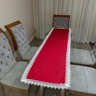 Imagem de Trilho de Mesa Decorativo Maquinetado 40x170 Varias Cores Cor:Vermelho