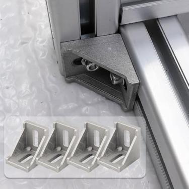 Imagem de 4 peças de suportes de conexão de ângulo reto de 90 graus em forma de L acessórios de hardware de fixação de canto para móveis pesados (M, 35 x 35 x 28 mm)