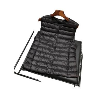 Imagem de Colete Feminino Sem Mangas De Pluma 90% Penas De Pato Branco Ultra Lev