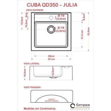 Imagem de Conjunto Para Banheiro Gabinete Com Cuba Q35 600w Metrópole Compace Snow