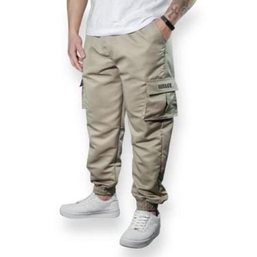 Imagem de Calça Jogger Cargo Corta Vento Combat Masculina Caqui Skate - Hunter C