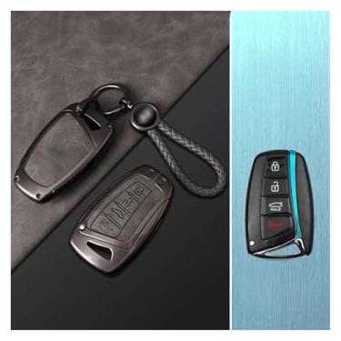 Imagem de Capa de chave de carro em liga de zinco compatível com Hyundai SantaFe/Equus/Azera/Genesis L110/Grand Grandeur/HG/Ix45/Elantra/Accent(WHITE)