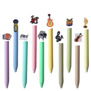 Imagem de 10 canetas de música, canetas, instrumentos musicais, letras, guitarra, violino, bateria, material de escritório, presentes para amantes de música, colegas de coral, adolescentes, crianças, piano