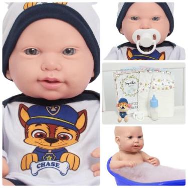 Imagem de Boneco Reborn Masculino Carequinha 100% Silicone Pode Banho - Cegonha 