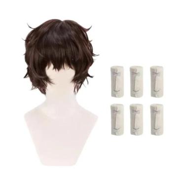 Imagem de Peruca De Cosplay Curta E Encaracolada Marrom Escuro, Estilo Anime Daz