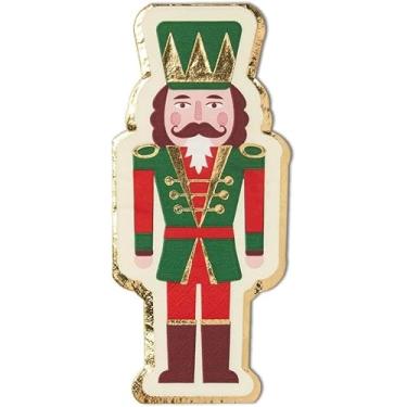 Imagem de Sophistiplate Guardanapos de toalha para convidados quebra-nozes de férias, design de folha dourada, 10,8 x 19,7 cm, guardanapos de papel de Natal - 20 ct.