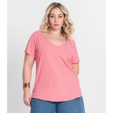 Imagem de Blusa Feminina Plus Size da Infinita Cor Rosa-Feminino