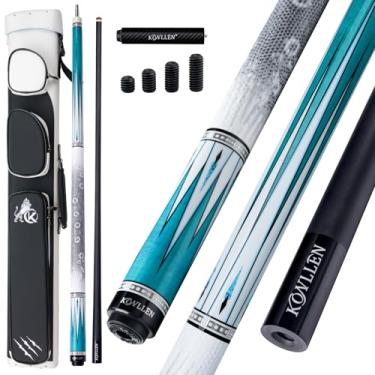 Imagem de KONLLEN Conjunto completo de taco de sinuca 2.0 | Taco de sinuca de fibra de carbono com cone profissional | Eixo de baixa deflexão para adultos e jogadores da liga