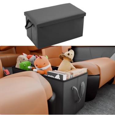 Imagem de Maxzina Caixa de armazenamento de corredor de assento compatível com Hyundai Palisade 2026, organizador de assento traseiro dobrável, 2ª fileira, brinquedos infantis, caixa de armazenamento de viagem