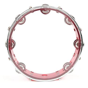 Imagem de RiToEasysports Pandeiro, Instrumento de Percussão Portátil de Duas Fileiras Ajustável de 10 Unidades para Performance de Festa karaokê (vermelho)