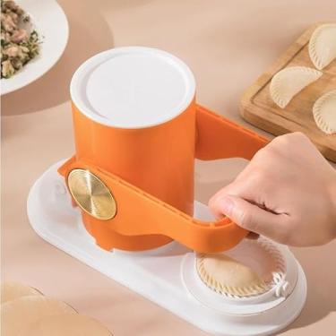 Imagem de Novo prensador de bolinho de massa estilo estaca de madeira, ferramenta multifuncional para fazer bolinhos domésticos preguiçosos, essencial para fazer bolinhos de massa de luxo (laranja)