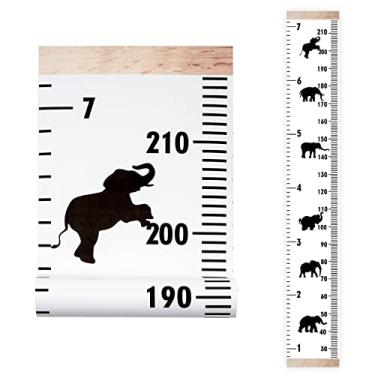 Imagem de CAIRIAC Adesivo de parede com gráfico de crescimento de elefante, medida de altura de vinil para consultório médico de parede, régua de crescimento de altura infantil para meninos, meninas, adultos