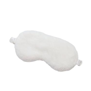 Imagem de Máscara de dormir Venda para dormir Máscaras de olhos de pelúcia macias fofas amor nuvem cobertura de olhos máscara de pelúcia tapa-olho saúde cobertura ocular (branca)