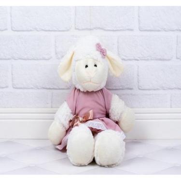 Imagem de Pelucia ovelha fufy 26 cm - vestido com lese - CKD CONFECCOES, Rose