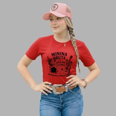 Imagem de Camiseta Blusa Tshirts Minina Bruta Algodão Premium Macia, Vermelho, M