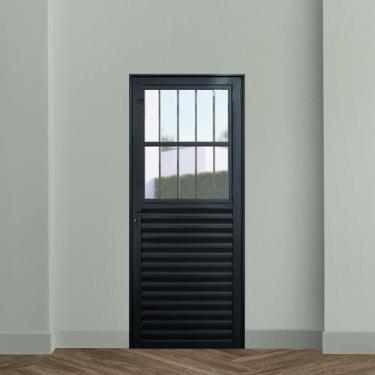 Imagem de Porta de Aluminio Postigo Social 210x90cm Linha Plus Lux-esquadrias Ab