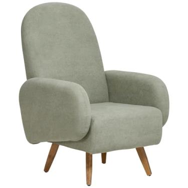 Imagem de Poltrona de Amamentação Fixa Pés Manu Dolce D02 Bouclê Verde Oliva C-199 - Lyam Decor