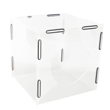 Imagem de Luqeeg Caixa de pó de Moagem Fechada Capa de pó de Acrílico Transparente Com Bom Efeito à Prova de Poeira para Gravação e Polimento, Fácil de Transportar para Artesanato DIY 5 X Placa de Acrílico