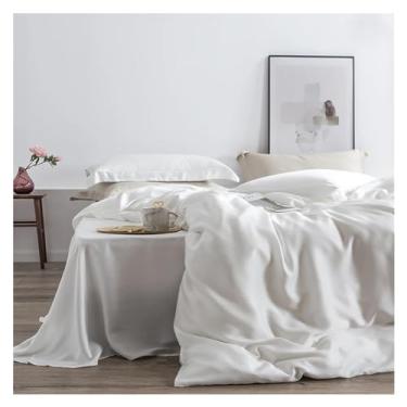 Imagem de Jogo de cama romântico, 100% seda, amoreira, beleza, seda, capa de colcha, fronha, lençol duplo Queen King (H Queen Size 4 peças)