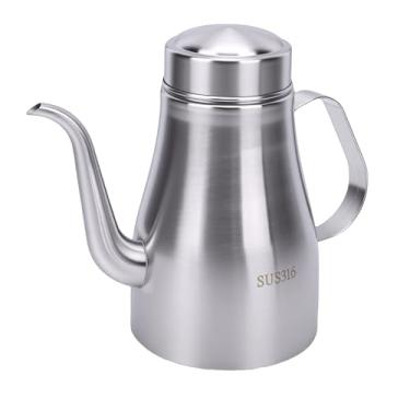 Imagem de SUNGOOYUE Garrafa Dispensadora de Azeite, Lata de óleo de Aço Inoxidável Com Tampa de Fivela de Travamento à Prova de Vazamentos e Alça Ergonômica, para Cozinha, Restaurante, Cozinhar e (48 onças)