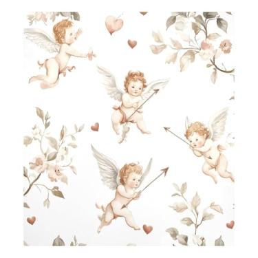 Imagem de Qilmy Capa magnética Love Cupid para máquina de lavar louça, 58 x 66 cm, capa decorativa para geladeira, adesivo magnético, para máquina de lavar, painel de geladeira, decalque para utensílios de