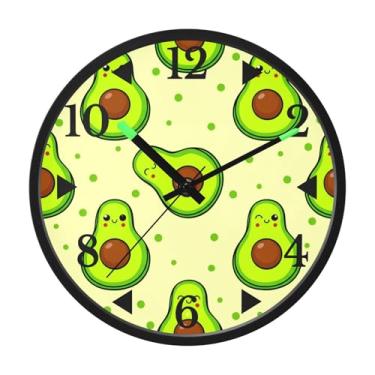 Imagem de STAYTOP Lindo relógio de parede LED abacate para quarto com brilho noturno, relógios de parede silenciosos de 30 cm para decoração de sala de estar, controle de som, relógio de parede moderno que