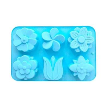 Imagem de Molde De Silicone Em Forma De Flor De Rosa Com 6 Furos Para Sabonete, 