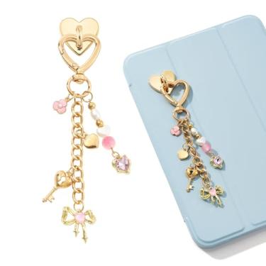 Imagem de WOZEAH Correntes charmosas para Kindle, acessórios de pulseira de telefone para leitores amantes de livros, pingentes compatíveis com E-Reader, Liga metálica, Sem Pedra Preciosa