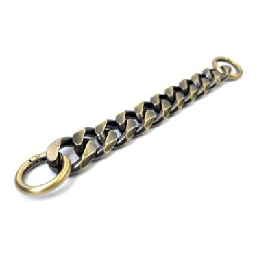 Imagem de VersaKits Corrente cubana grossa charmosa alça de bolsa de alumínio extensor acessório corrente de latão 12 cm decoração calça corrente corrente de sapato corrente coleira de cachorro corrente
